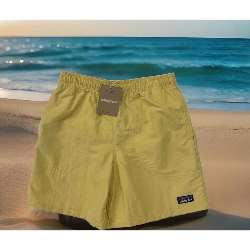 Patagonia Kid's Baggies 5" Lined Shorts   Milled Yellow Large (12)